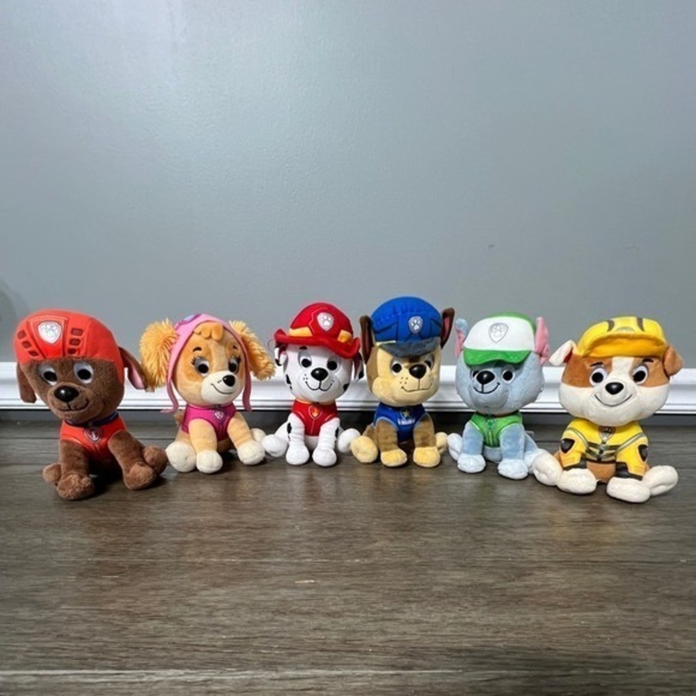 Paw Patrol Plush Bundle  Zuma Skye Chase Marshall Rocky Rubble Set
